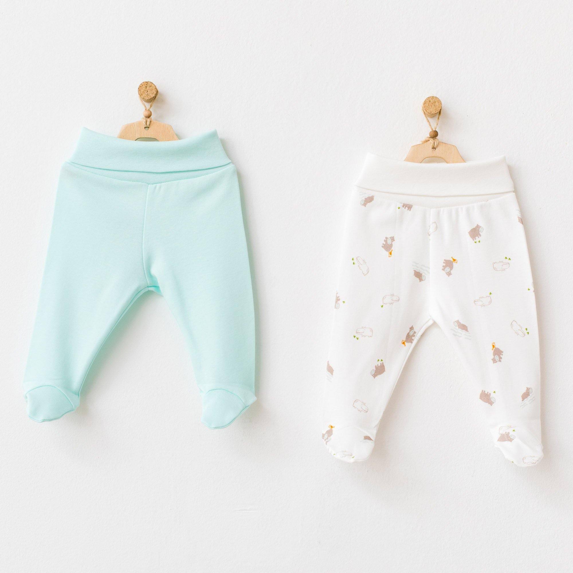 Hippo - 2 Pieces Footed Pants - Hippo - 2 Pieces Footed Pants - 0-3 Months - Andywawa - Melymod