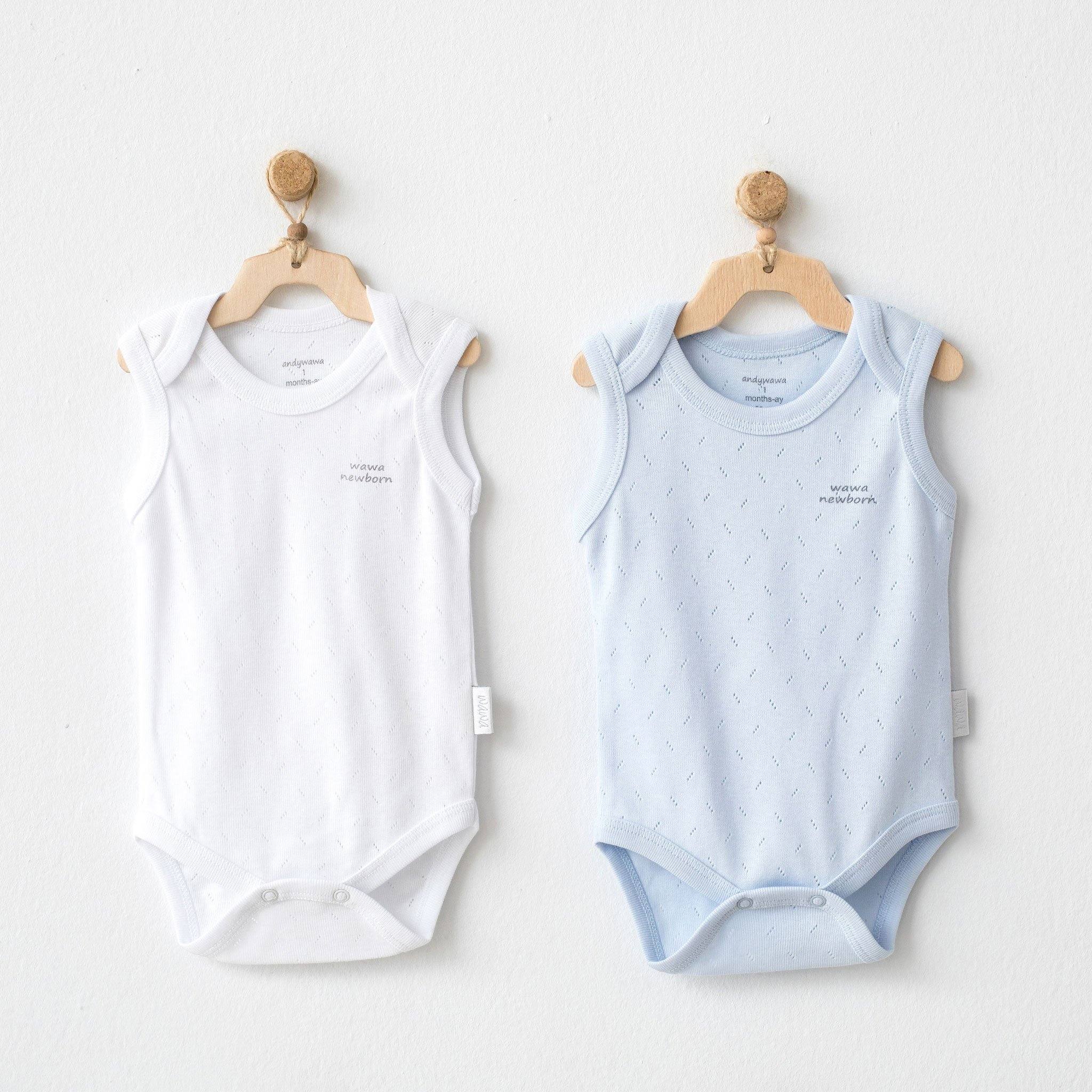 Sleeveless Bodysuits Set - Sleeveless Bodysuits Set - 0-1 Months / Off White - Andywawa - Melymod