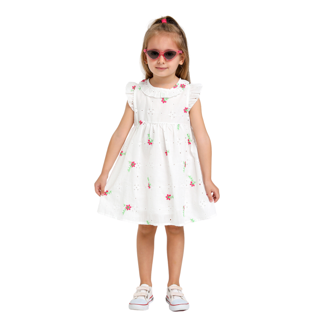 Fuschia Floral Embroided Dress - Fuschia Floral Embroided Dress - 12-18 Months - Escabel - Melymod