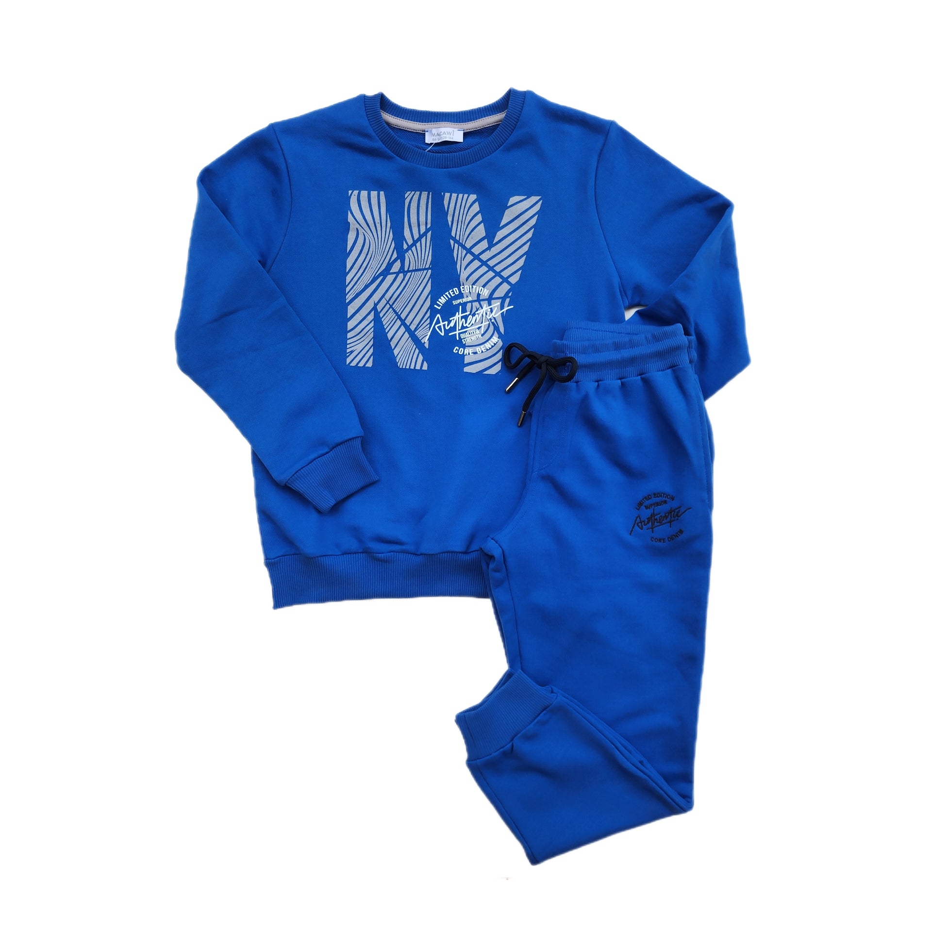 6-15 Years Authentic Boys Tracksuit (Black/Blue/Gray) - 6-15 Years Authentic Boys Tracksuit (Black/Blue/Gray) - Royal Blue / 6-7 Years - Macawi - Melymod