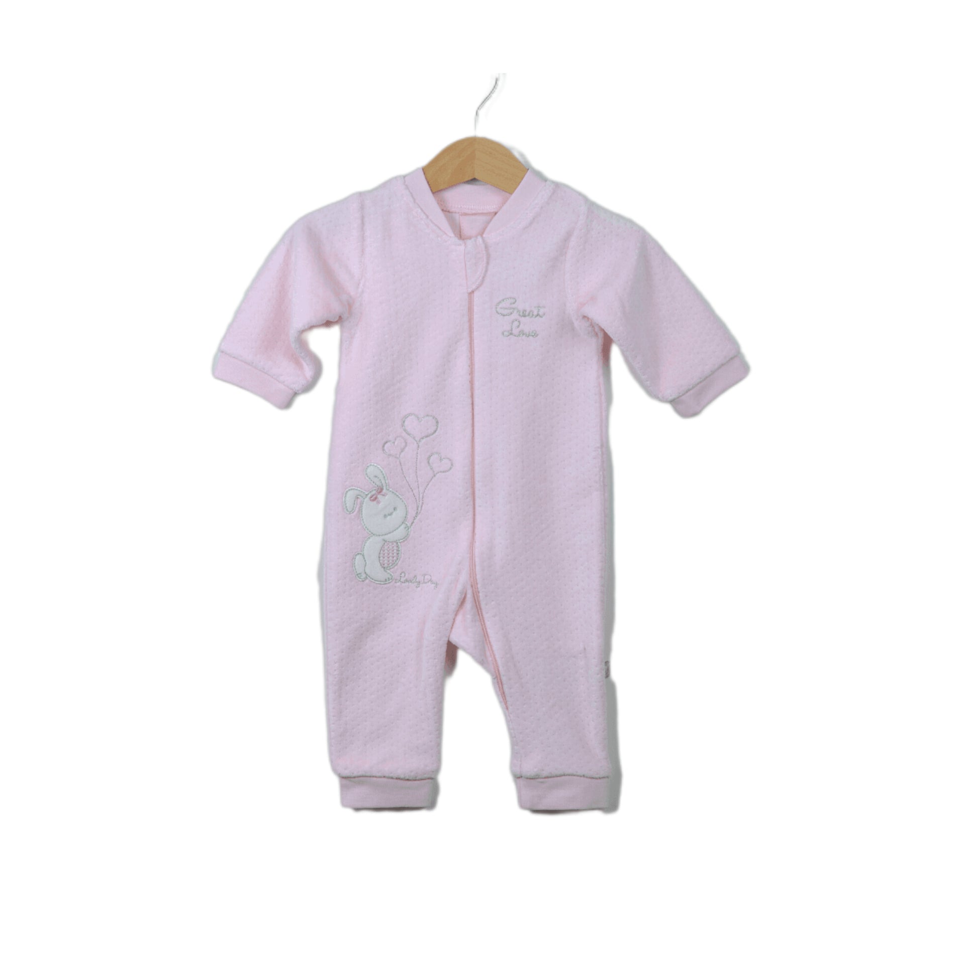 Bunny Pink Velvet Pajama - Bunny Pink Velvet Pajama - 3-6 Months - Bebetto - Melymod