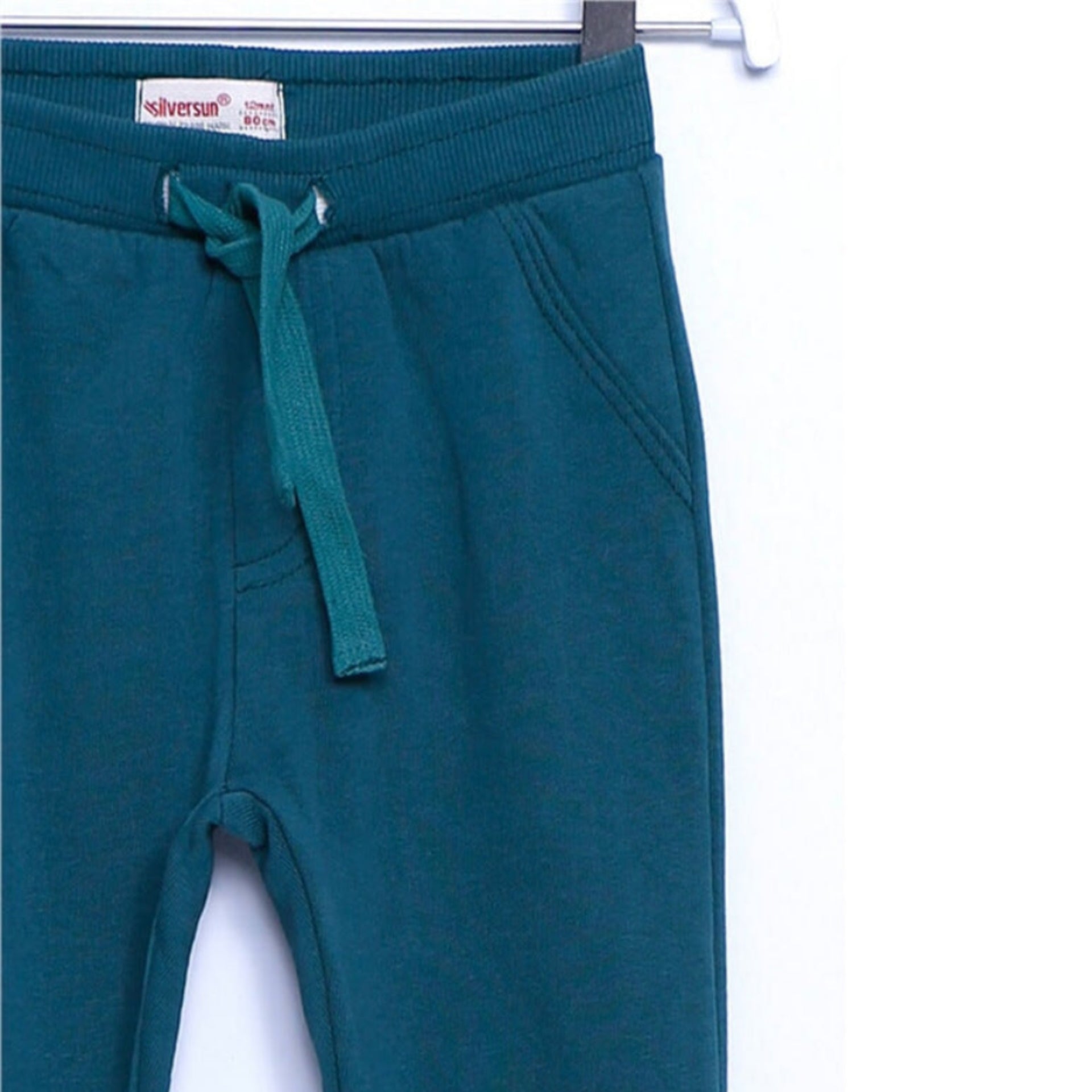 Green Elastic Waist Baby Boy Sweat Pants - Green Elastic Waist Baby Boy Sweat Pants - 6-9 Months - Silversun - Melymod