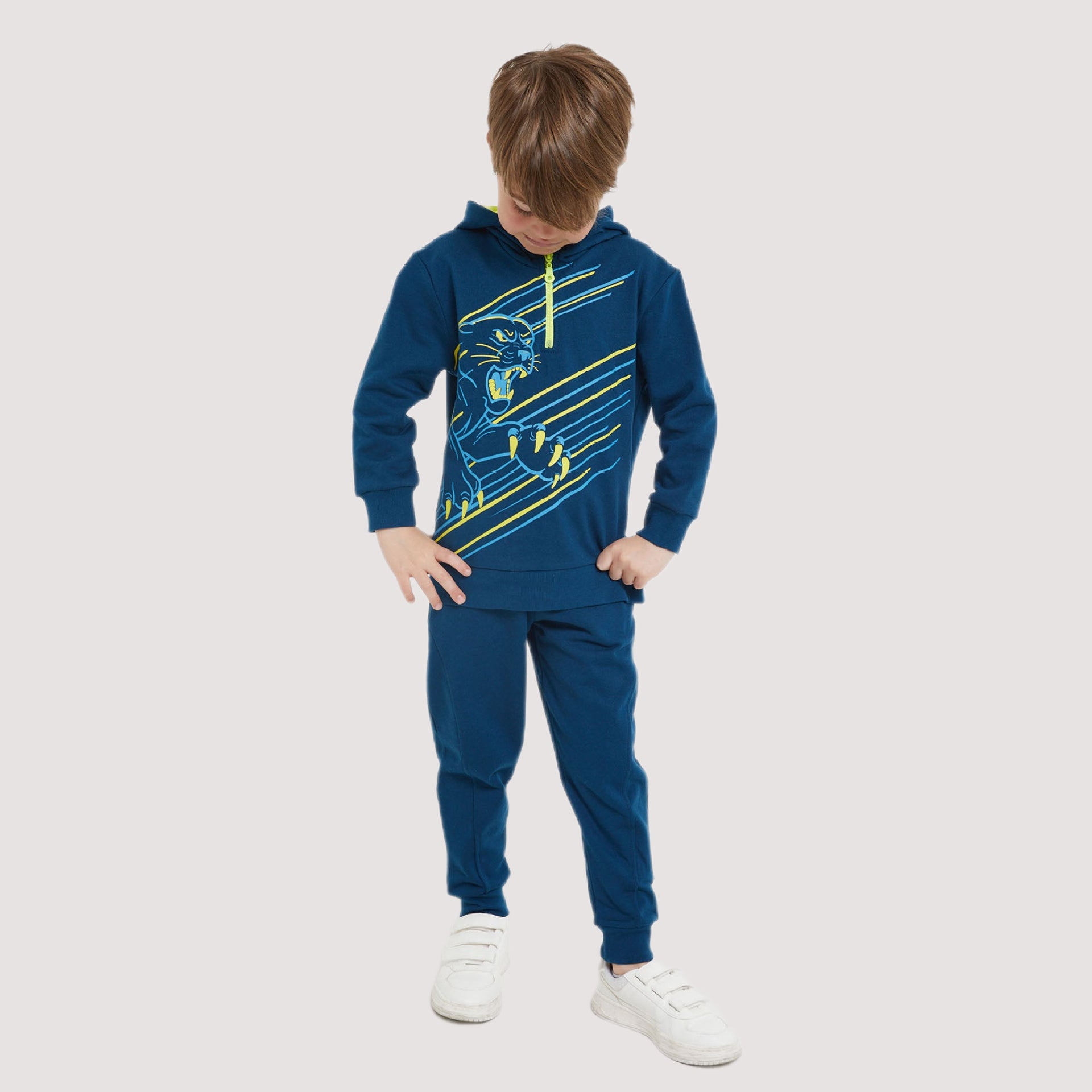 Tiger Blue Tracksuit Set - Tiger Blue Tracksuit Set - 9-10 Years - Rolypoly - Melymod