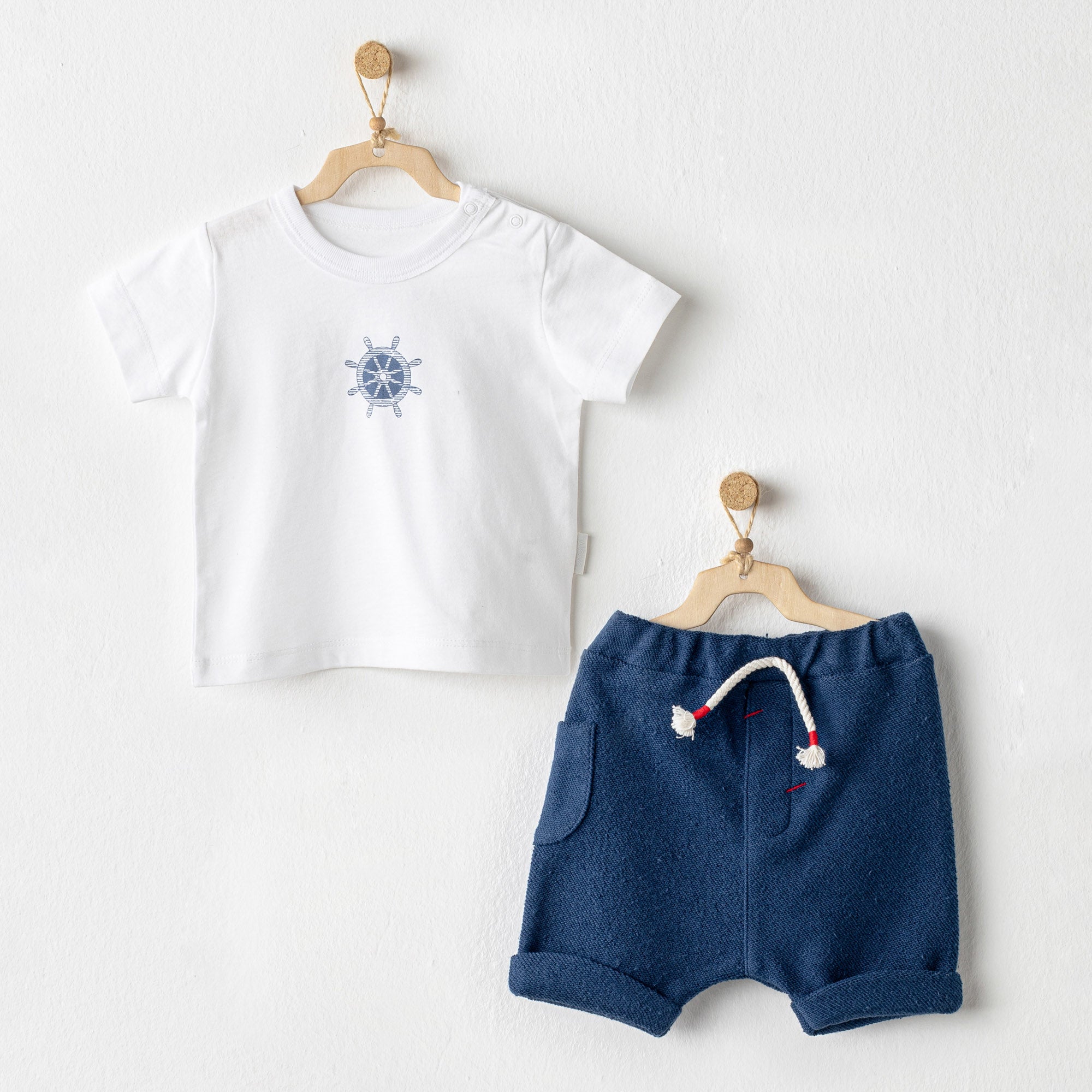 Marine Cotton Casual Set - Marine Cotton Casual Set - 1-3 Months - Andywawa - Melymod