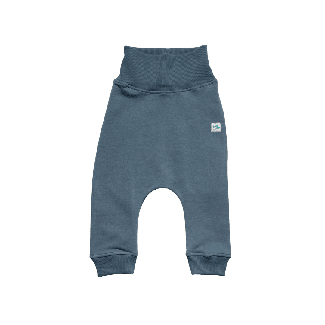 Gray-Blue Color Long Sleeve Organic Sweat with Organic Fit Pants - Gray-Blue Color Long Sleeve Organic Sweat with Organic Fit Pants - 6-12 Months - NilaKids - Melymod