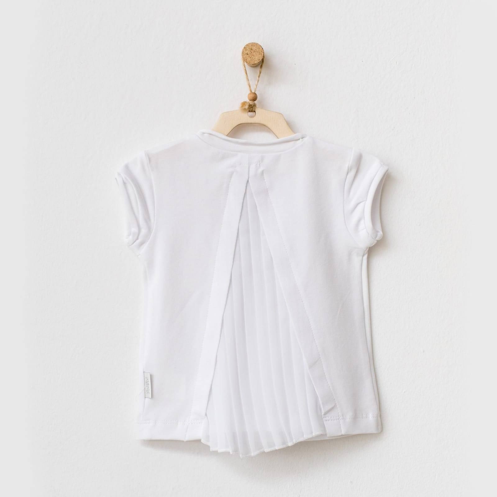 White Short Sleeve T-shirt for baby girls 0 to 2 yrs