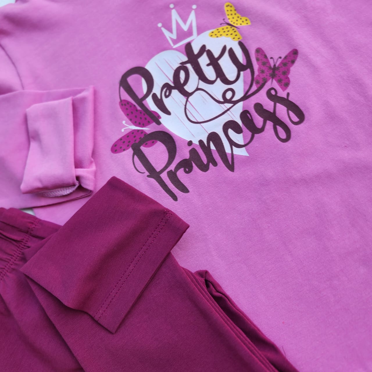 Pretty Princess Girls Cotton Set - Pretty Princess Girls Cotton Set - 3-4 Years / White/Cherry Pink - Macawi - Melymod