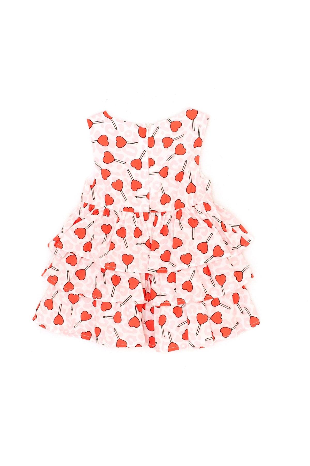 Pink Heart Patterned Dress - Pink Heart Patterned Dress - 18 Months - BG Baby - Melymod