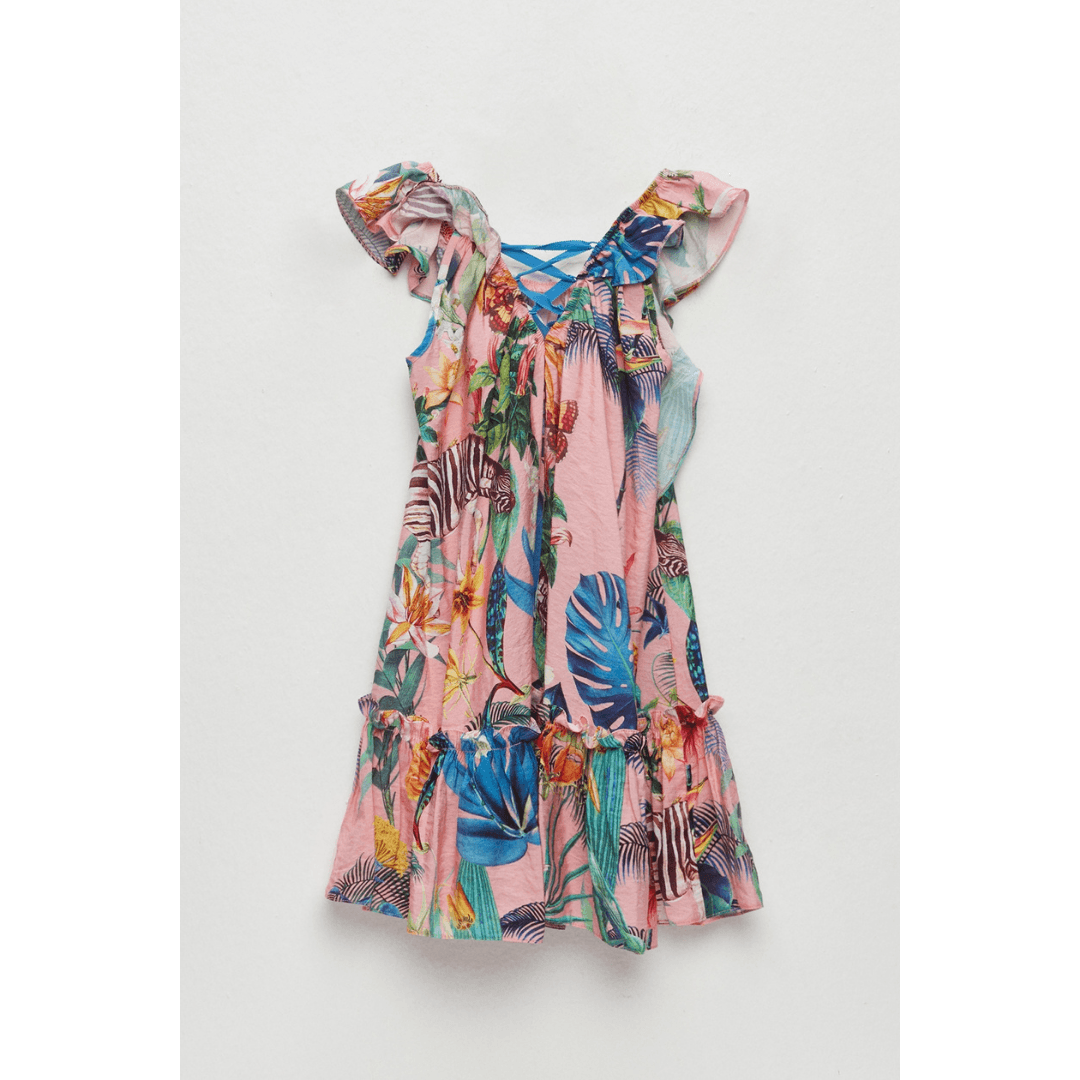 Pink Tropical Dress - Pink Tropical Dress - 4-5 Years - Lia Lea - Melymod