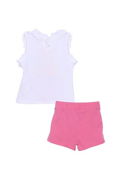 Fresh White Girl's T-Shirt & Pink Shorts Set - Fresh White Girl's T-Shirt & Pink Shorts Set - 2-3 Years - Silversun - Melymod